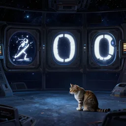 a cat getting lost in the stargate sequence, 2 0 0 1 a space oddysey style