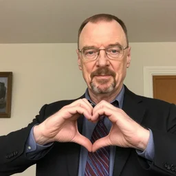 walter white sending a selfie doing a heart gesture