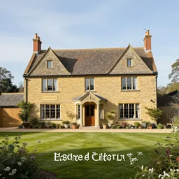 Giger, an estate agent listing photo, external view of a 5 bedroom detached countryside house in the UK, by Giger