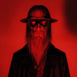 beavis, in the style of beksinski, red, black, glowing, vibrant, chiaroscuro, high detail, perfect artwork, clean lines