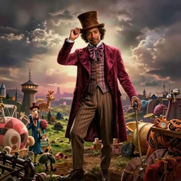 Samuel L. Jackson as willy wonka, digital painting