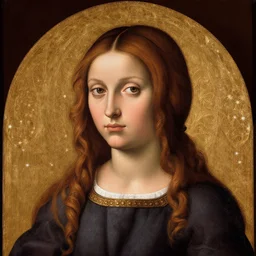 A decent young girl portrait by Giotto Di Bondone.