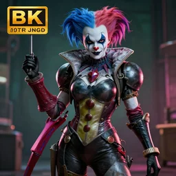 cyberpunk jester warrior, highly detailed, 4 k, hdr, smooth, sharp focus, high resolution, award - winning photo, anne stokes, photorealistic