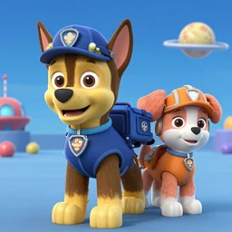 skye from paw patrol in space