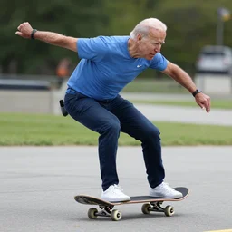 joe biden riding a skateboard, realistic, hd