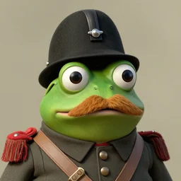 pepe the frog with large mustache, WW1, Prussia, Pickelhauben, Schirmmützen
