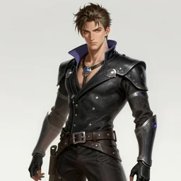 rimuru tempest as ilya kovshinov, highly detailed, professional digital painting, concept art, extreme illustration, unreal engine 5, photorealism, hd quality, 8 k, black jacket with high collar, cinematic, art by andy warhol, artgerm, yoshitaka amano, color block