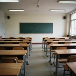 an empty college classroom, liminal space