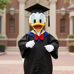 Donald Duck graduation photo, 4k
