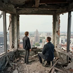 patrick j. jones. rutkowski. viewing the destruction from the tower. 3 8 4 0 x 2 1 6 0