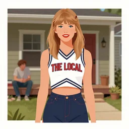 twin peaks movie poster art of taylor swift the local cheerleader, from scene from twin peaks, clean, simple illustration, nostalgic, domestic, highly detailed, digital painting, artstation, concept art, smooth, sharp focus, illustration, artgerm, donato giancola, joseph christian leyendecker, wlop by tomer hanuka