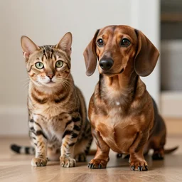 Dachshund as a bengal cat