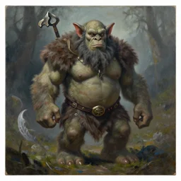 A norse troll for Trudvang by Paul Bonner, oil on canvas, artstation