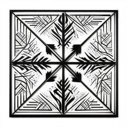 a square vector art panel for cnc plasma, laser, geometric pattern