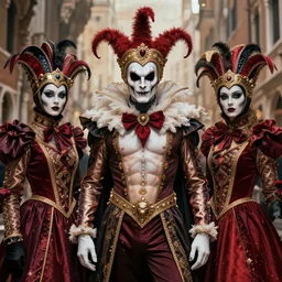 beautiful male character inspired by venice carnival and pop krampus | | digital artwork made by greg rutswork, anna dittmann and lois van barlee, symmetrical, anatomically correct