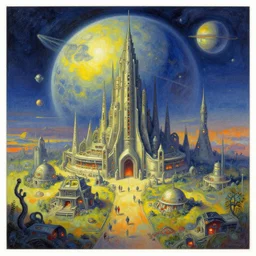 cloisonnism!! alien base on planet in no mans sky a masterpiece by moebius by bekskinski