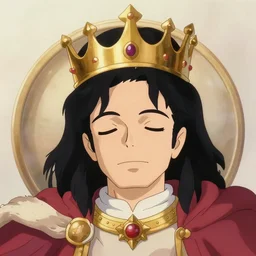 centered!! macro sleeping!! head portrait of medieval king michael jackson, artstation, detailed cartoon, elegant, digital painting, concept art, smooth, sharp focus, illustration, ghibli, makoto shinkai, don bluth, fujita goro, jean giraud, akihiko yoshida, tom whalen 8 k