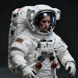 masterpiece concept art, a beautiful highly detailedinjured astronaut, emotional, cinematic moody colors, realistic shaded lighting poster by ilya kuvshinov, magali villeneuve, artgerm, jeremy lipkin and michael garmash and rob rey,