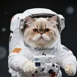 a Persian cat as an astronaut