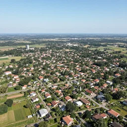 photo of a village from military drone