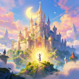 light souls by fromsoftware, cheerful, healing, spiritual, colorful, fantasy landscape, everything is fine, castle, healer, paradise, heaven, masterpiece, highly detailed, 4 k, concept art, beautiful, artstation