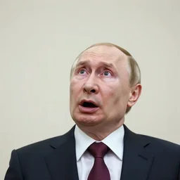 vladimir putin, freaked out!!!, gasped for air with open mouth, scared, detailed looking directly to sky, looking up, terrified of explosions nearby, by donato giancola and greg rutkowski and wayne barlow and zdzisław beksinski, realistic face, digital art, air strike, explosion visible nearby