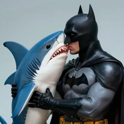 batman kissing a shark, hd, 8 k