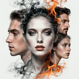ink smoke flaming beauty portrait, by petros afshar, ross tran, tom whalen, peter mohrbacher, artgerm