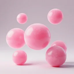 3 d cgi elastic set design glass gum soft pink bubblegum'sponge heads'visual design digital render abstract