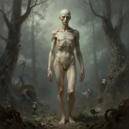 a highly detailed 4 k fantasy matte painting of human without soul, zdzislaw beksinski, goya, artstation, cgsociety, unreal engine