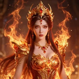 princess of fire, godly, beautiful, intricate, hyper detailed, octane, 4 k