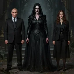 putin, witch, ugly, resident evil, funeral, portrait, highly detailed, full body, digital painting, trending on artstation, concept art, sharp focus, illustration, art by artgerm and greg rutkowski and magali villeneuve