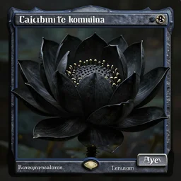 a beautiful and hyperdetailed matte painting of a black lotus flower, in the style of magic the gathering!!!!, 8 k, volumetric lighting, cinematic, find detail, cell shaded, intricate detail, octane render, art by chris rahn and andreas rocha and alayna danner and adam paquette