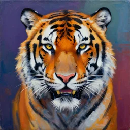 a beautiful painting cyberpunk tiger, by jean michel basquiat realistic oil painting