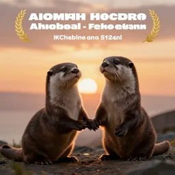 otters holding hands into the sunset dream 8k award winning masterpiece