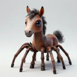tiny embryonic horse with spider legs and one large eye for a head, trending on artstation, scary, subsurface scattering, horse, spider