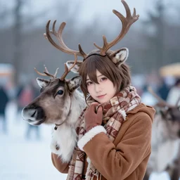 person cosplaying as reindeer 85mm photography