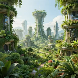 a futuristic eco city utopia, plants, buildings, vegetation, ambient, nature, landscape, nature, technology, trending on artstation, deviantart, octane render, unreal engine, high detail, high definiton, ultra realistic, hyper realistic, 4 k, hd