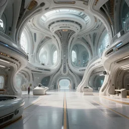 A beautiful artwork illustration, detailed, level design, third person, The pristine halls of an organic alien spacecraft, biomechanical structures, subsurface scattering, realistic, featured on Flickr, wide angle, horizontal orientation, very coherent, cinematic, hyper realism, high detail, octane render, 8k