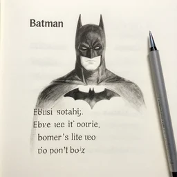 bohemian batman writing a poem