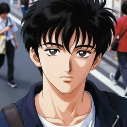 beautiful overhead perspective portrait photo in style of 1990s frontiers in anthropomorphic retrofuturism tokyo seinen manga street photography fashion edition, highly detailed, focus on neck, eye contact, soft lighting