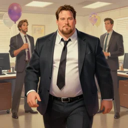 fat! keanu reeves at an office birthday party, elegant intricate digital painting artstation concept art by mark brooks and brad kunkle detailed