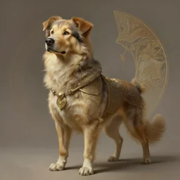 a anthropomorphic dog warrior, diffuse lighting, fantasy, intricate, elegant, highly detailed, lifelike, photorealistic, digital painting, artstation, illustration, concept art, smooth, sharp focus, naturalism, trending on byron's - muse, by greg rutkowski and greg staples and alphonse mucha