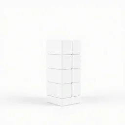 stacked tetris blocks, a small number, simple, white, trending on pinterest, keyshot 1 1