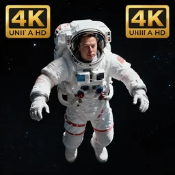 a photo of elon musk floating through deep space without a space suit, 4 k, 8 k, ultra hd