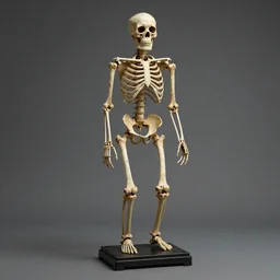 an ancient skeleton standing on a weight, shocked to see the result