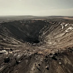 the massive crater stretched to the horizon. unreal engine cutscene 2 0 7 7 hdri