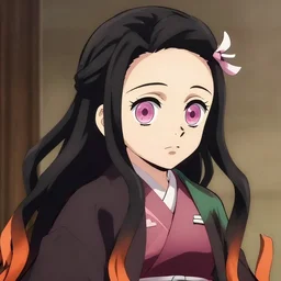 nezuko, demon slayer anime, smooth vibrancy, high detail texture, lighting, 8 k, hyper detailed, digital art, trending in artstation, cinematic lighting, studio quality, smooth render, unreal engine 5 rendered, octane rendered, art style by popularity _ choi and klimt and nixeu and ian sprigger and wlop and krenz cushart