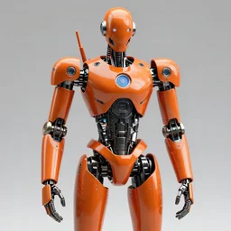 graceful orange chrome robot, character concept art, futuristic cyberpunk humanoid machine, symmetry _ _ 4, hyperrealistic high detail 7 0 mm, 4 k