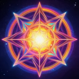 psychedelic shining yantra of rainbow freedom